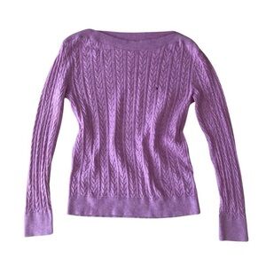 ✨SOLD✨Tommy Hilfiger pink cable knit boat neck sweater